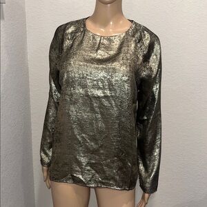 NWT Hazel Metallic Long Sleeve Top